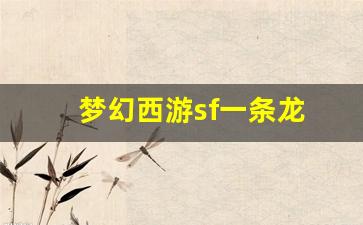 sf发：梦幻西游sf一条龙(梦幻西游一条龙什么意思)