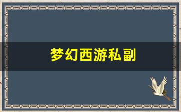 梦幻西游私副(梦幻西游副业)